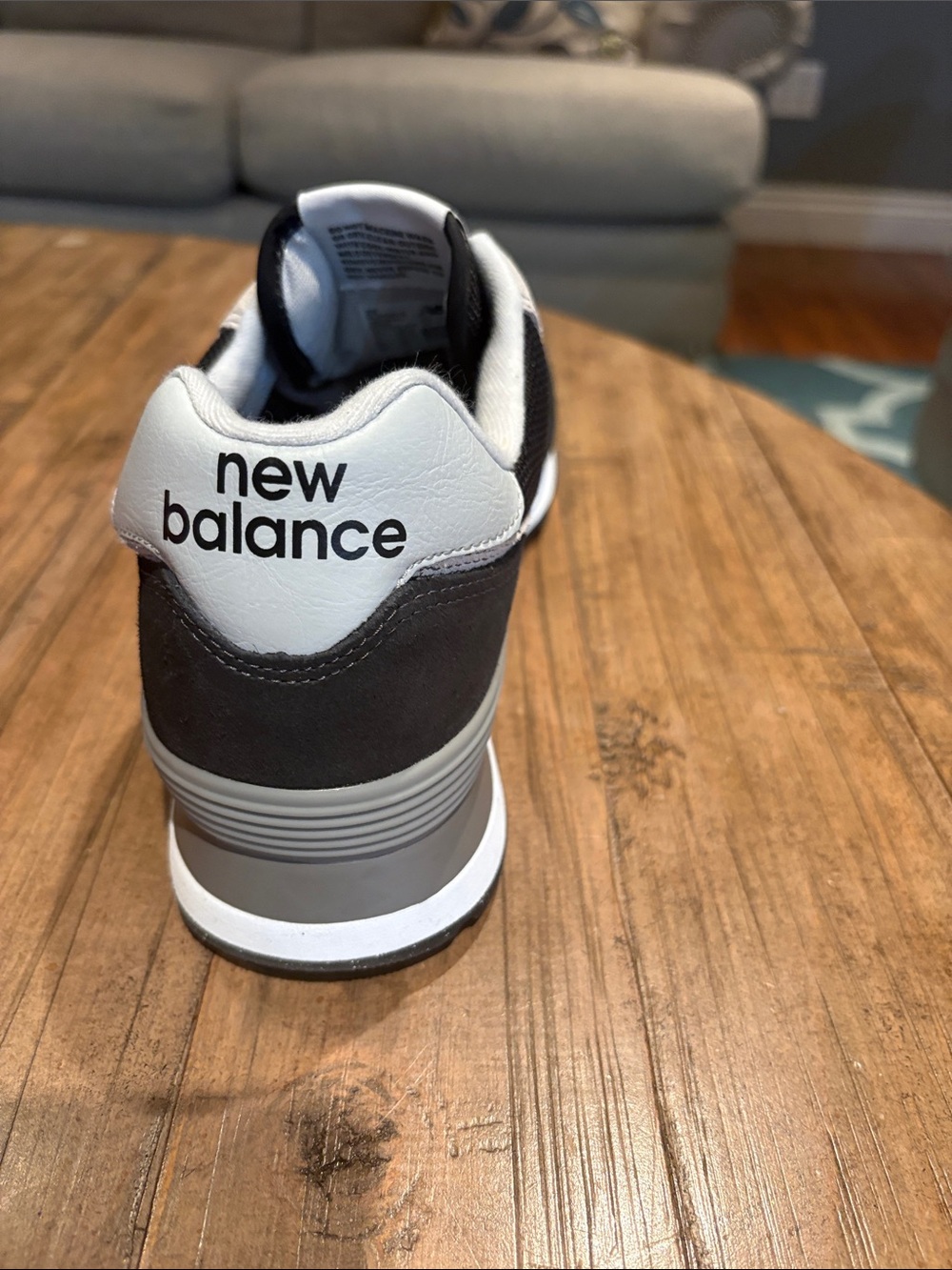 New Balance Black and White Low-Top Sneaker - Picture 3 of 5